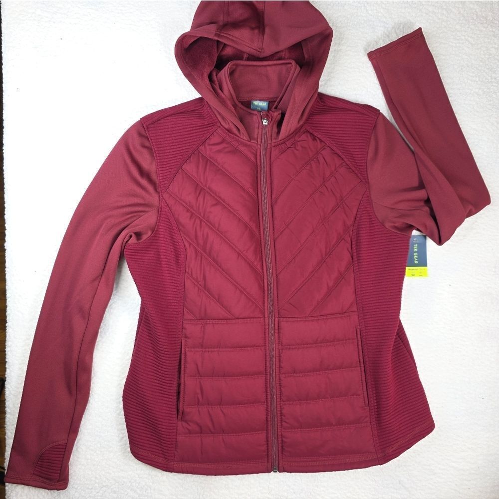 Tek Gear Women's Burgundy Hooded Jacket Size XXL